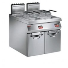 GAS FRYER, TWO WELLS,22+22 lts, ELECTRONIC CONTROL