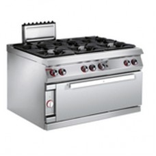 SIX BURNER GAS RANGE WITH LARGE STATIC OVEN