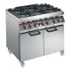 6 BURNER RANGE-2 DOORS-LARGE STATIC OVEN,WHEELS